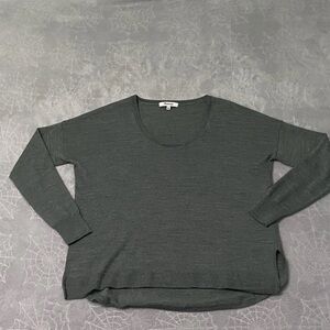 Madewell Southstar Sweater Womens S Green Boxy Wool Blend Knit Pullover Top